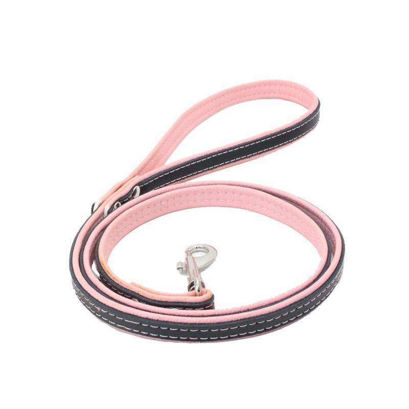 Leather Loop Handle Dog Leash (Pink) - PawdyGuard