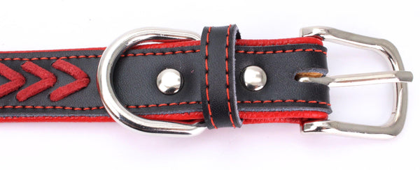 Leather Bowknot Dog Collar (Red) - PawdyGuard