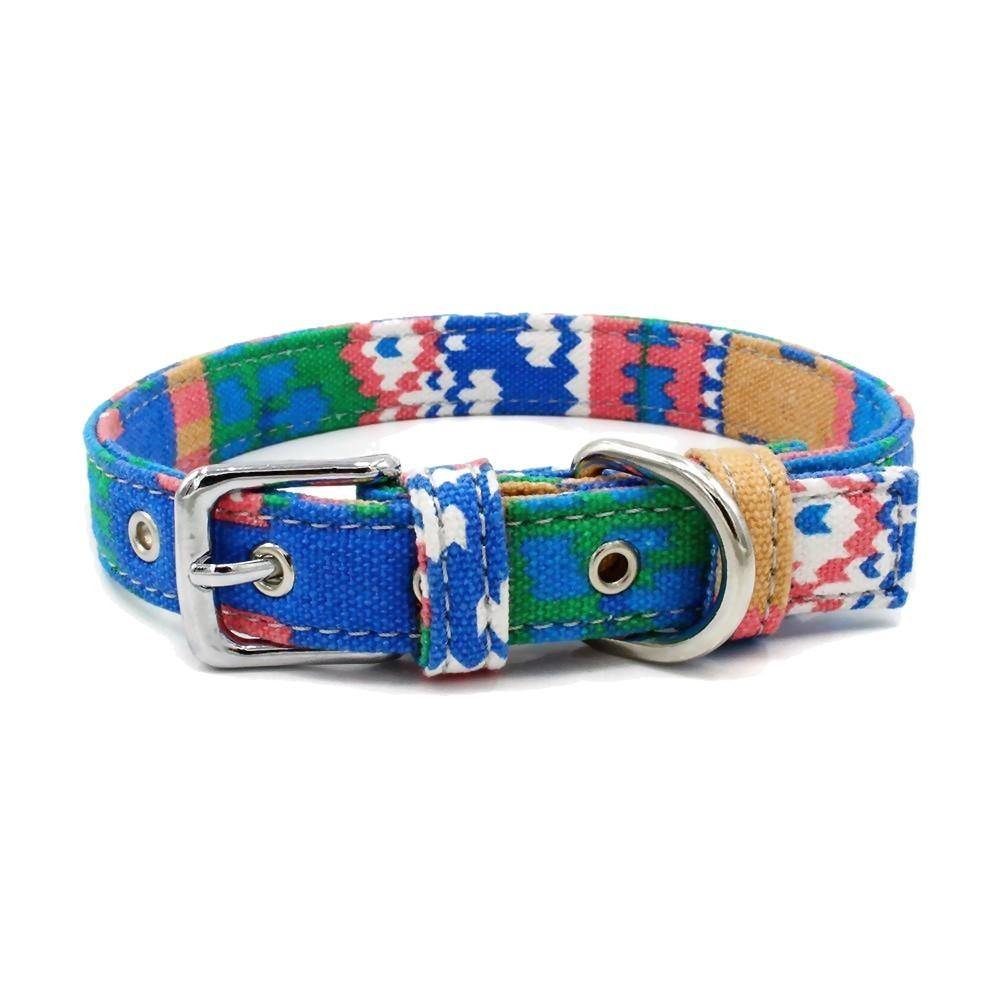 Multicolored Adjustable Dog Collar (Blue) - PawdyGuard