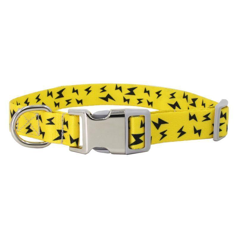 Printed Safety Nylon Dog Collar (Yellow) - PawdyGuard