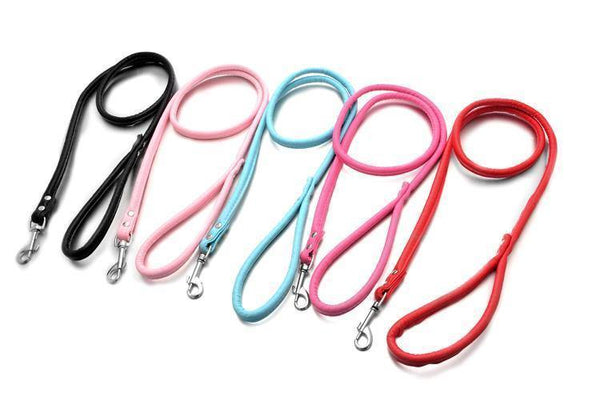 PU-Leather Dog Loop Handle Leash (Light Pink) - PawdyGuard